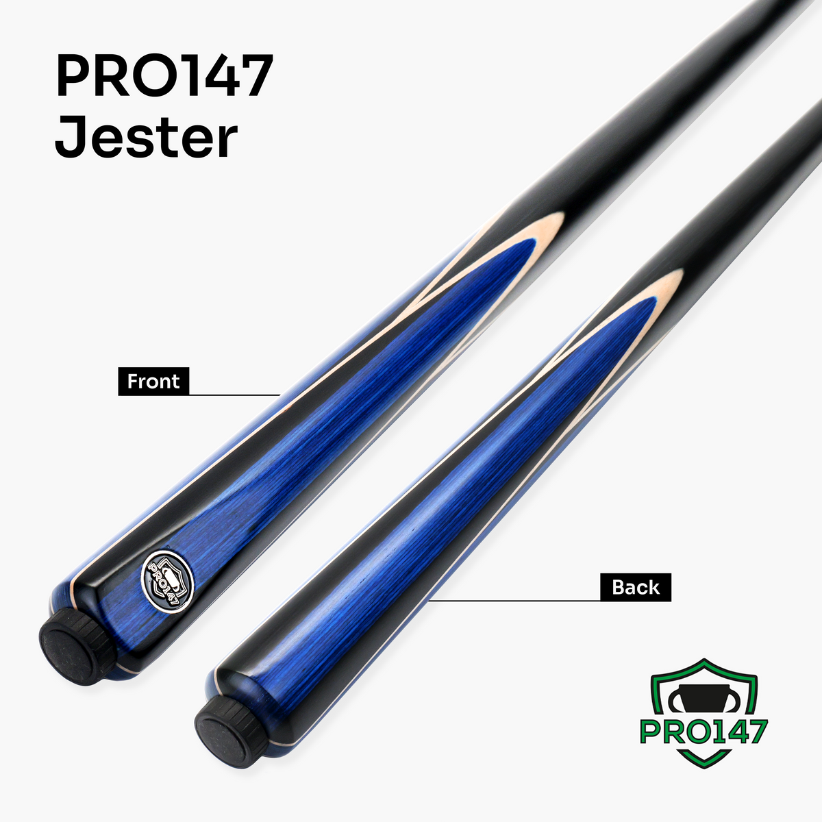 PRO147 Jester 1 Piece Snooker and Pool Cue and Case Set with 9.3mm Pro Tip