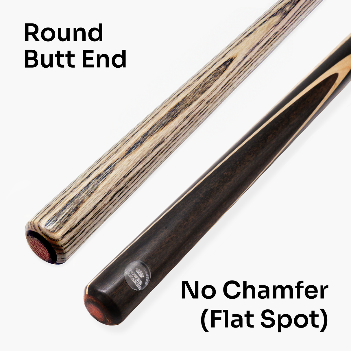 Baize Master Power Breaker Walnut 57 Inch 1 Piece English Pool Break Cue with Ash Shaft and Ebony Butt - 10.2mm Phenolic Tip and Round Butt End – For Breaking Only