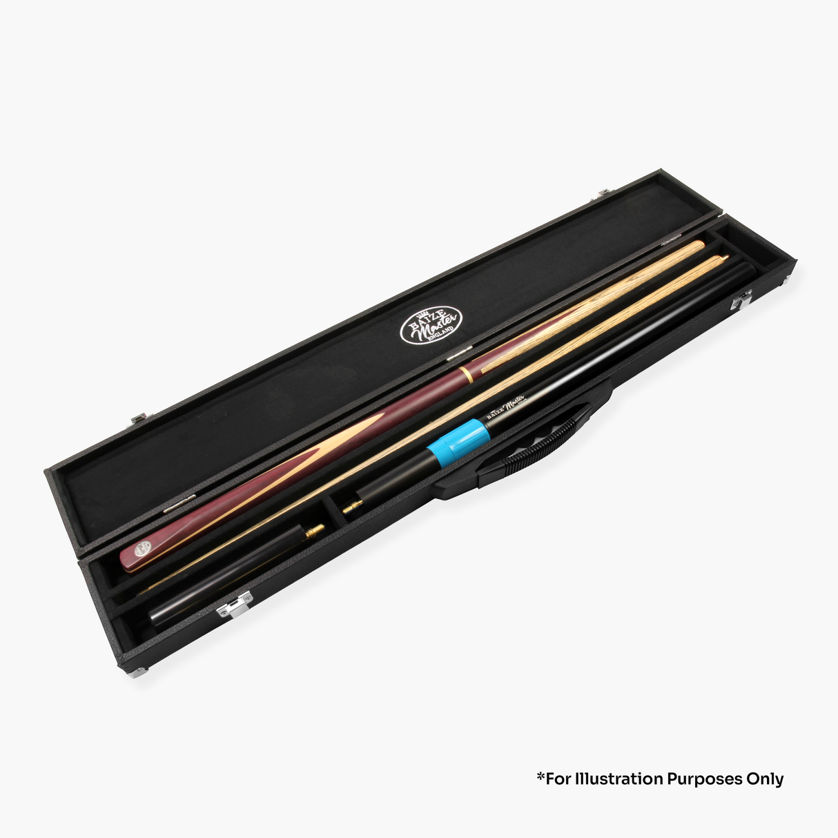 Baize Master Deluxe 2 Piece 3 Slot Snooker and Pool Cue Case - Holds One 2 Piece Cue + Extensions