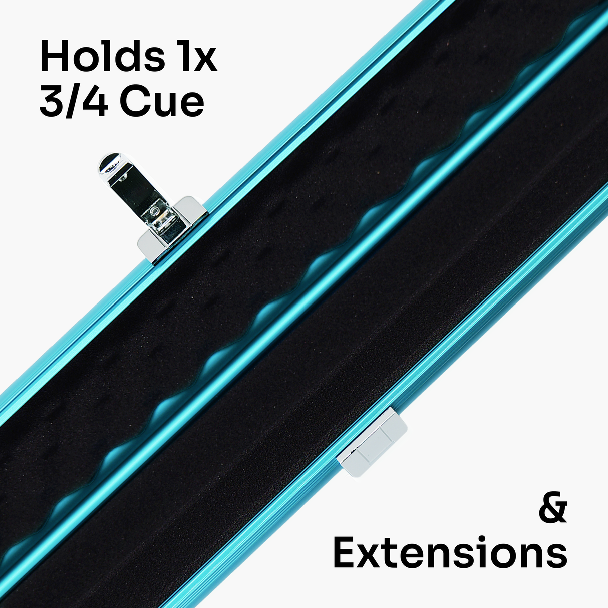 Baize Master SATIN LINE 3/4 Luxury Aluminium Cue Case - Holds 1 x 3/4 Joint Cue + Extensions