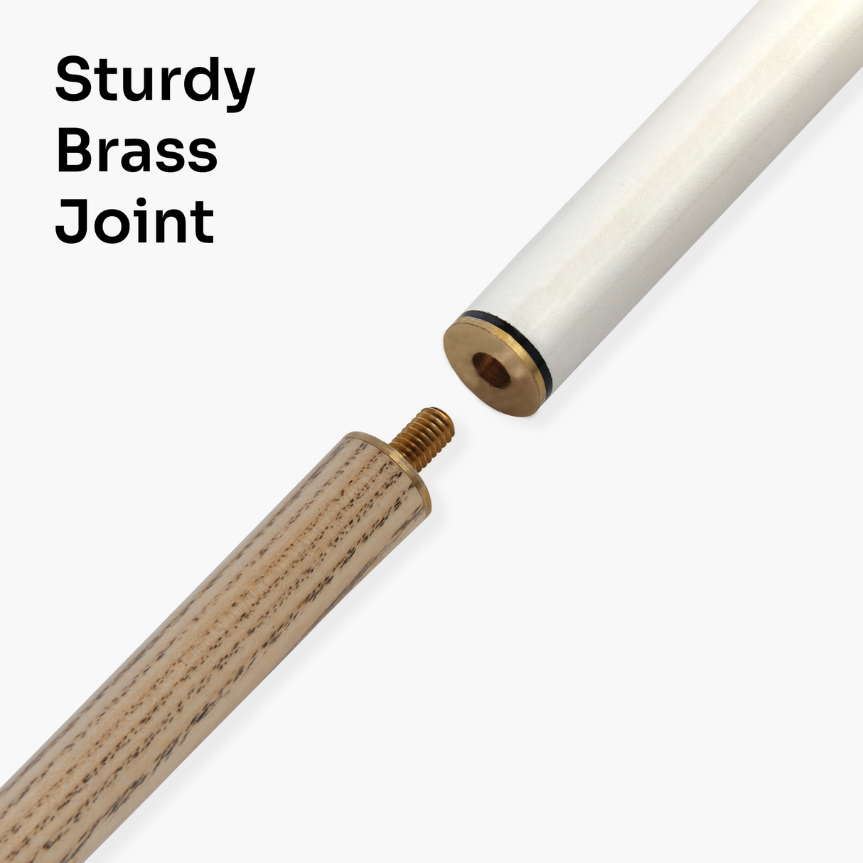 Jonny 8 Ball 42 Inch WHITE JET JUNIOR 2 Pc Ash Pool Snooker Cue - 10mm Tip