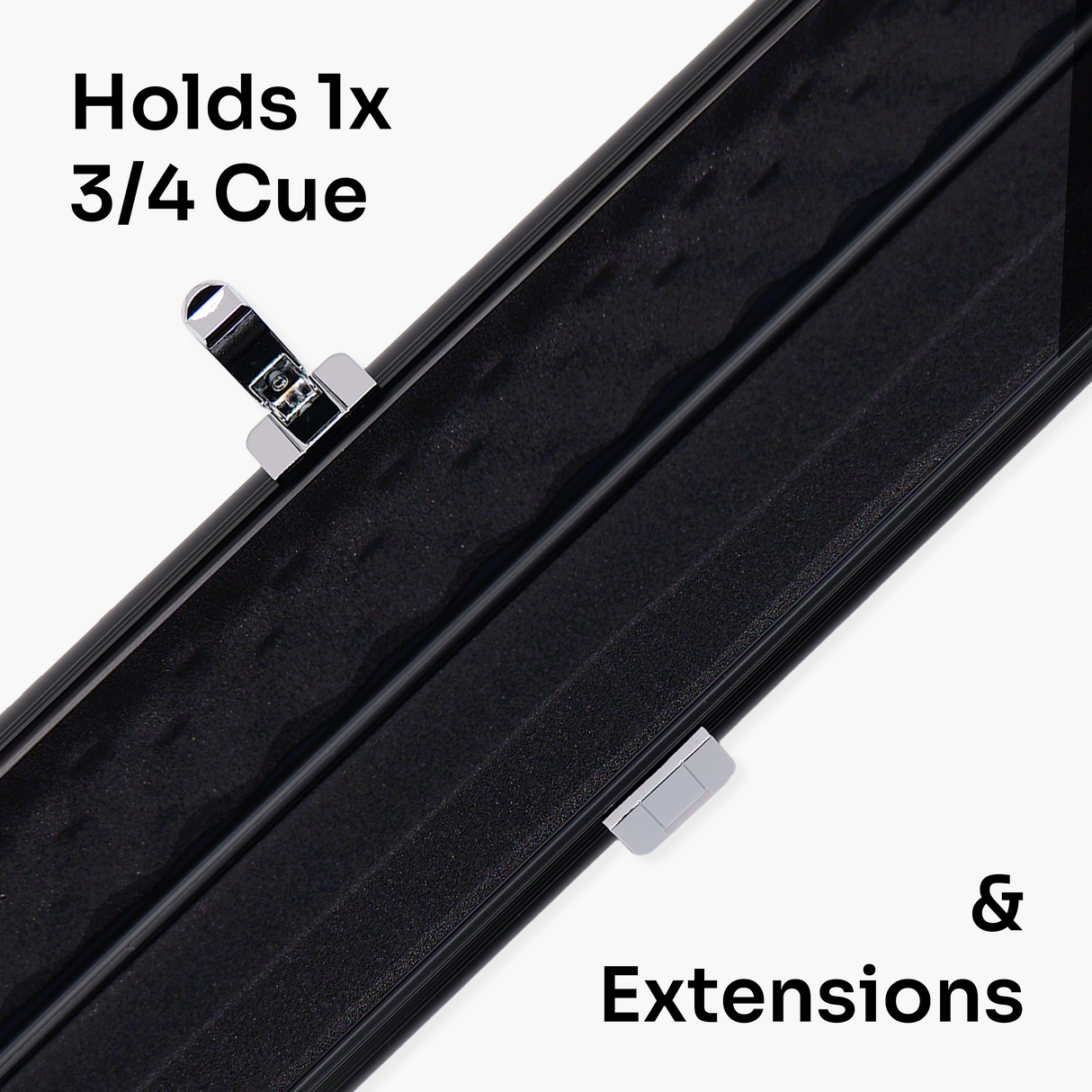 Baize Master SATIN LINE 3/4 Luxury Aluminium Cue Case - Holds 1 x 3/4 Joint Cue + Extensions