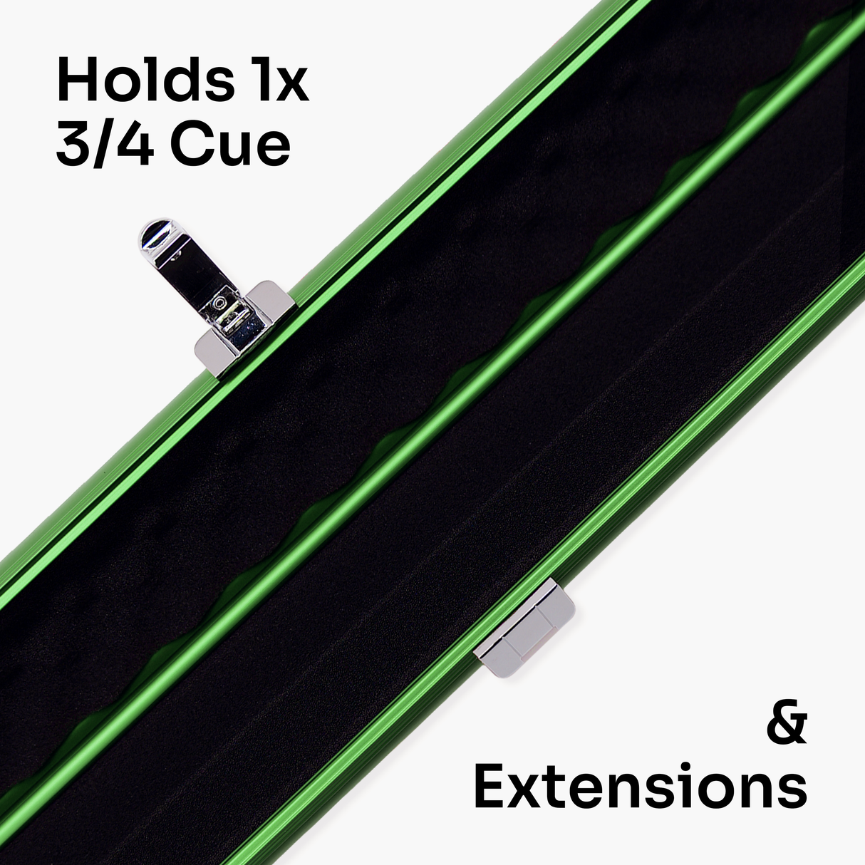 Baize Master SATIN LINE 3/4 Luxury Aluminium Cue Case - Holds 1 x 3/4 Joint Cue + Extensions