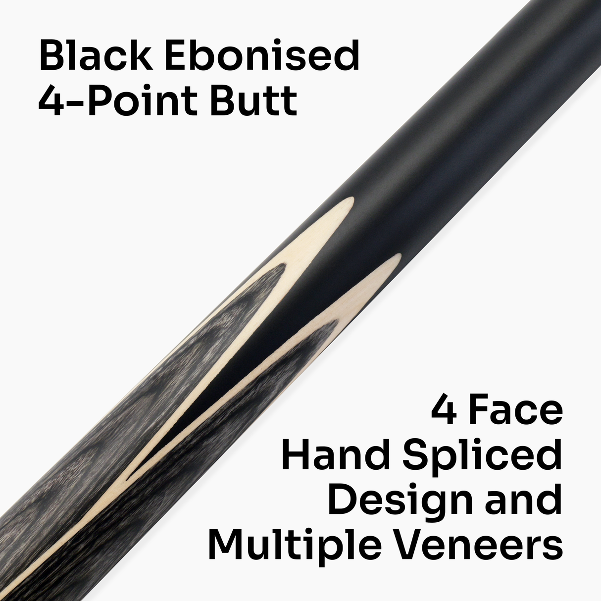 PRO147 Trident 57 Inch 1 Piece Hand Spliced Ash Snooker and Pool Cue with 9.5mm Tip