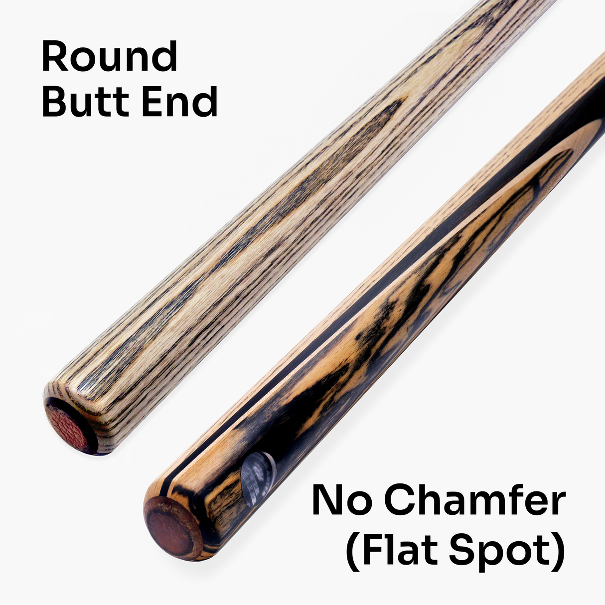 Baize Master Power Breaker Zebrano 57 Inch 1 Piece English Pool Break Cue with Ash Shaft and Ebony Splice - 10.2mm Phenolic Tip and Round Butt End – For Breaking Only