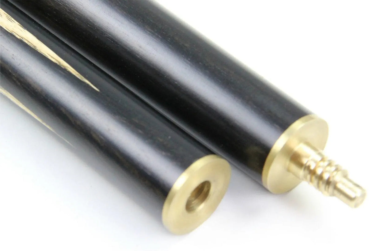 Peradon KING 58" Hand Spliced Genuine Ebony Ash 3/4 Jointed Pool Cue, 9.5mm Tip