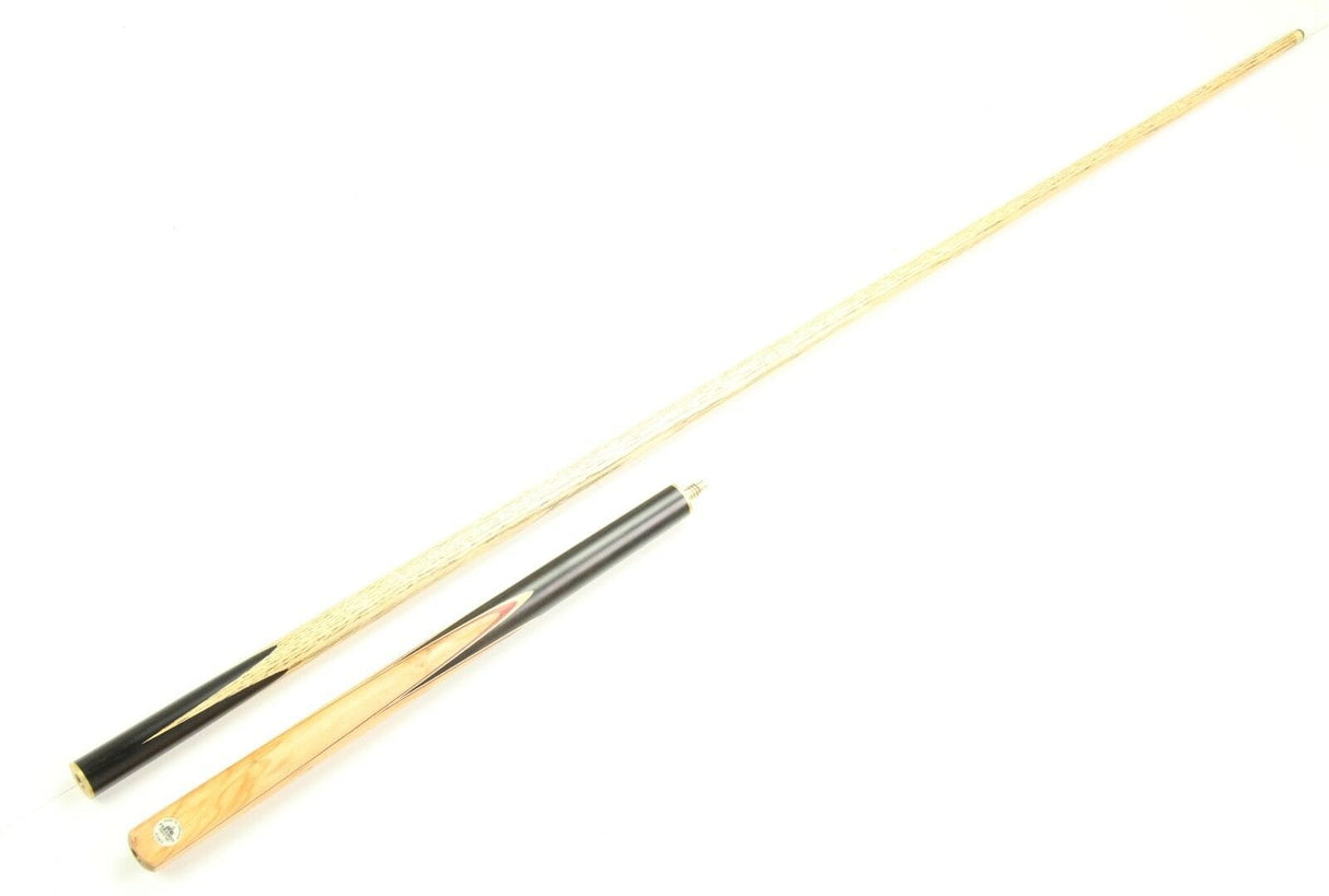 Peradon KING 58" Hand Spliced Genuine Ebony Ash 3/4 Jointed Pool Cue, 9.5mm Tip