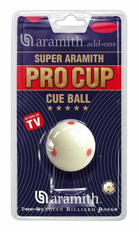 ARAMITH Pro-Cup Red Spotted AMERICAN Pool Cue Ball 2 1/4 Inch - Blister Pack