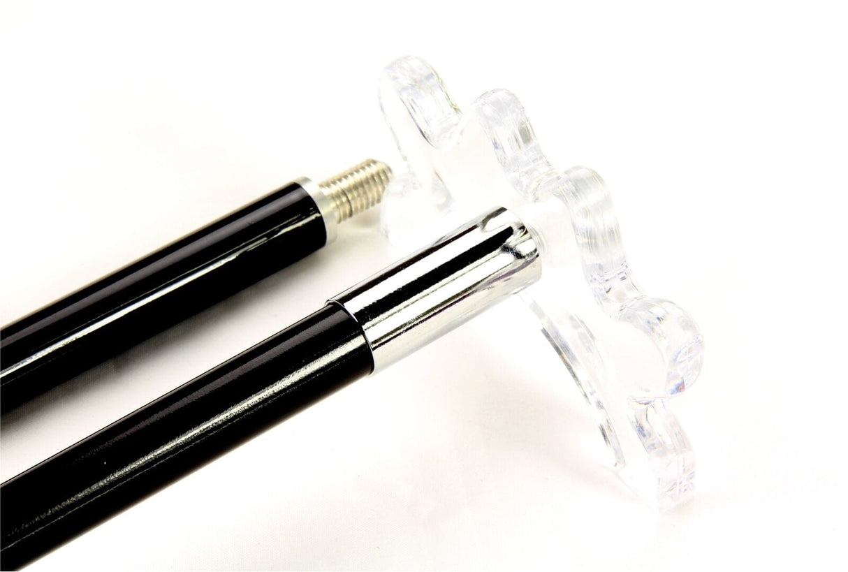 57 Inch Jonny 8 Ball Black Carbon 2pc SLIM LINE Snooker CUE REST and CLEAR Rest Head - Transportable