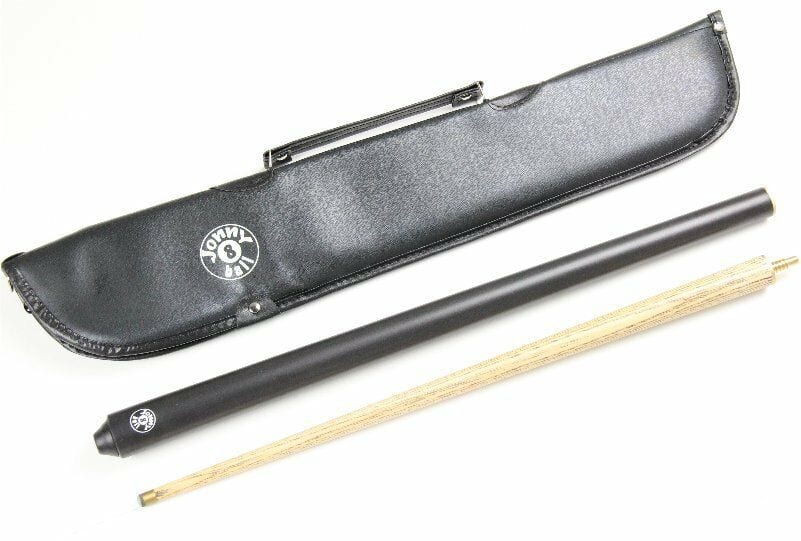 Jonny 8 Ball BLACK JET JUNIOR Short 48" 2 Pc Ash Snooker Pool Cue & SOFT CASE 10mm Tip