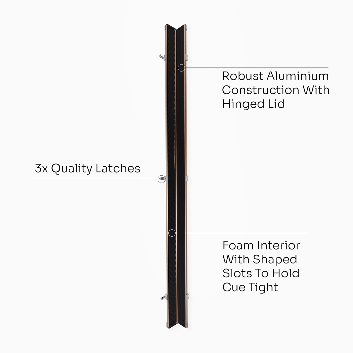 Baize Master SATIN LINE 3/4 Luxury Aluminium Cue Case - Holds 1 x 3/4 Joint Cue + Extensions