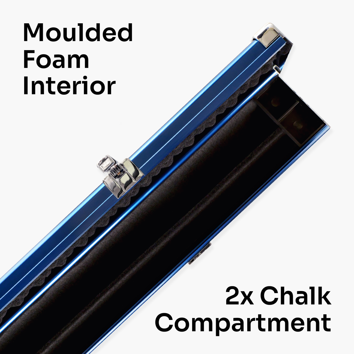 Baize Master BLUE 3/4 PRO LINE Aluminium Metal Ends Snooker Pool Cue Case - Holds 1 Cue