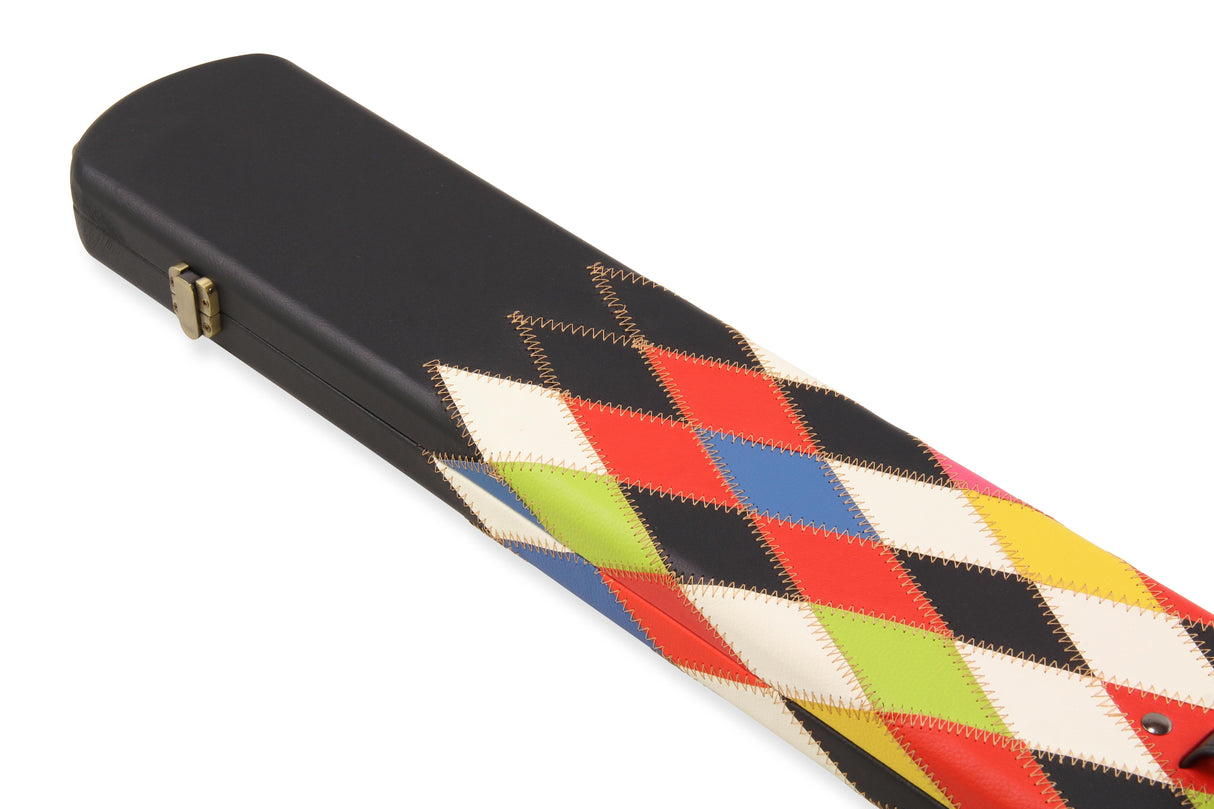 Baize Master 3/4 Joint WIDE 3 Slot BLUE DIAMONDS Luxury Round End Snooker Pool Cue Case with Studs - Holds 2 Cues
