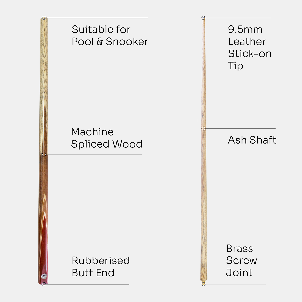 PRO147 Falcon 2pc Snooker & Pool Cue with Hard Case | Cue + Case