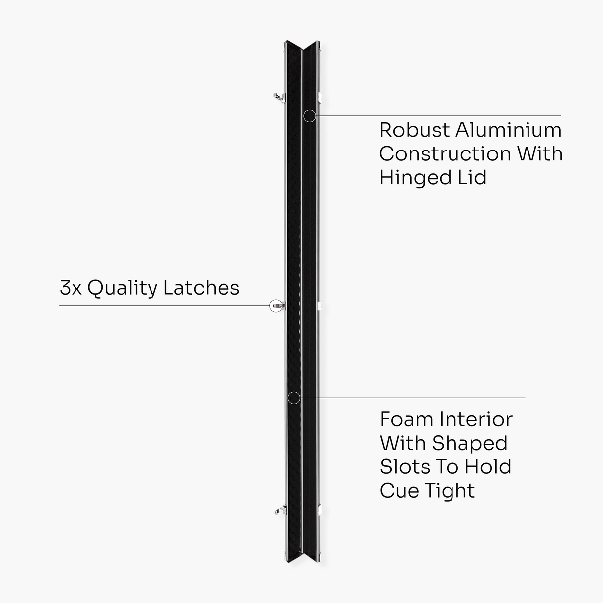 Baize Master SATIN LINE 3/4 Luxury Aluminium Cue Case - Holds 1 x 3/4 Joint Cue + Extensions