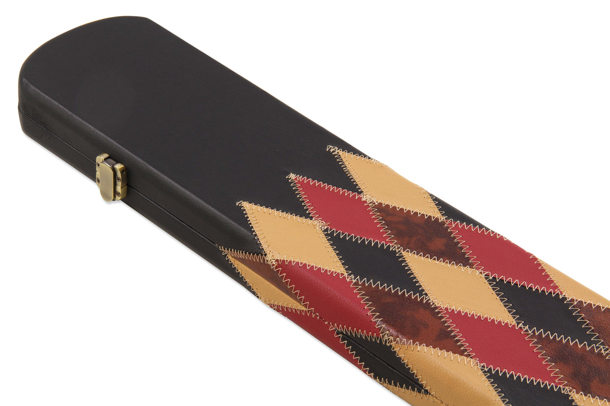 Baize Master 3/4 Joint WIDE 3 Slot BLUE DIAMONDS Luxury Round End Snooker Pool Cue Case with Studs - Holds 2 Cues