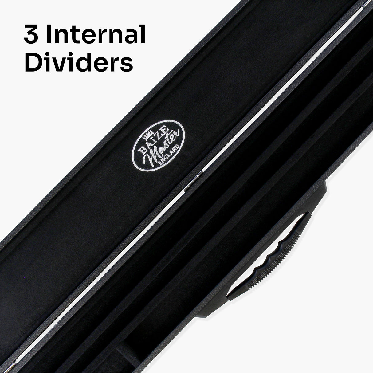 Baize Master Deluxe 2 Piece 3 Slot Snooker and Pool Cue Case - Holds One 2 Piece Cue + Extensions