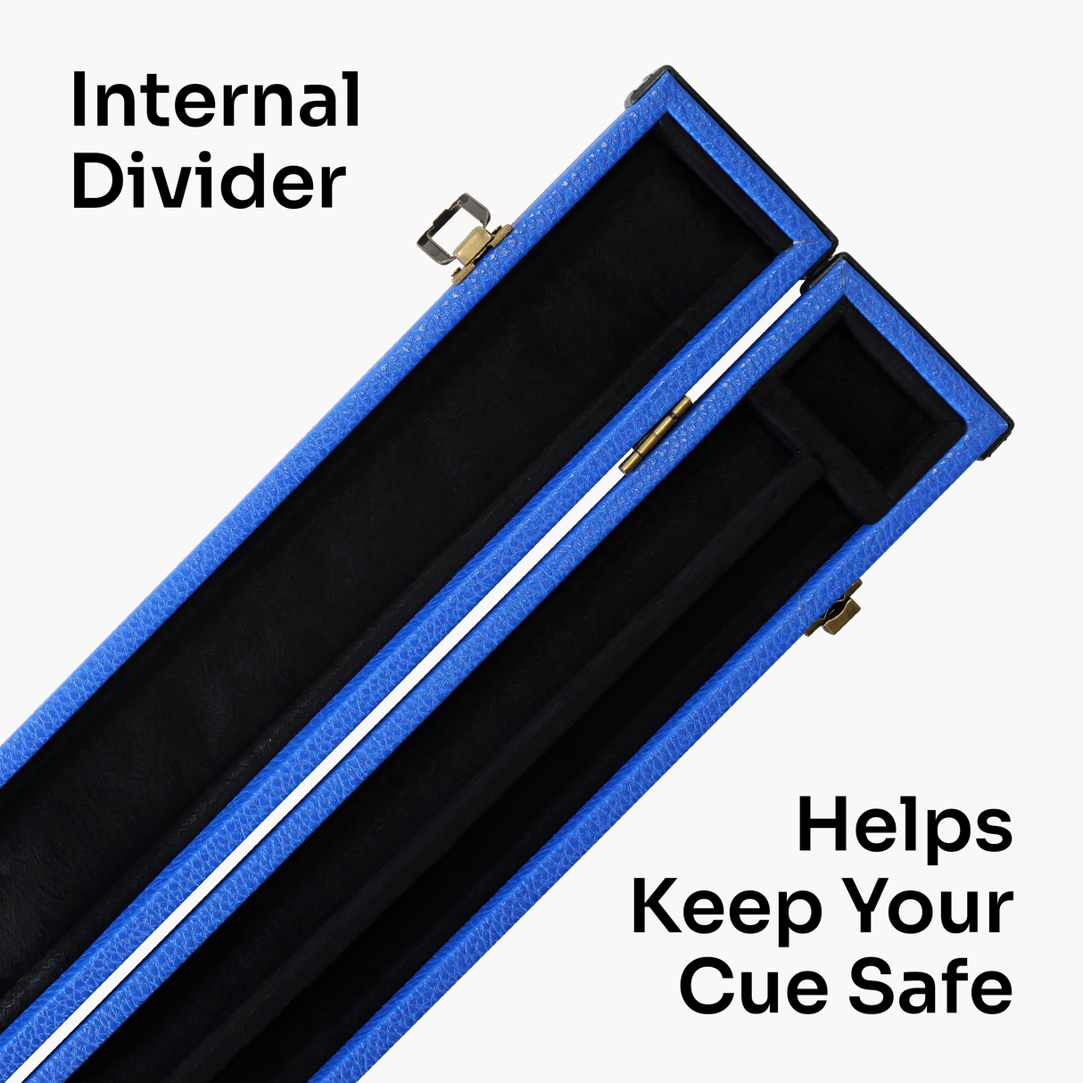 ROYAL BLUE Luxury 2pc Snooker Pool Cue Case Hard Shell | Cue + Case