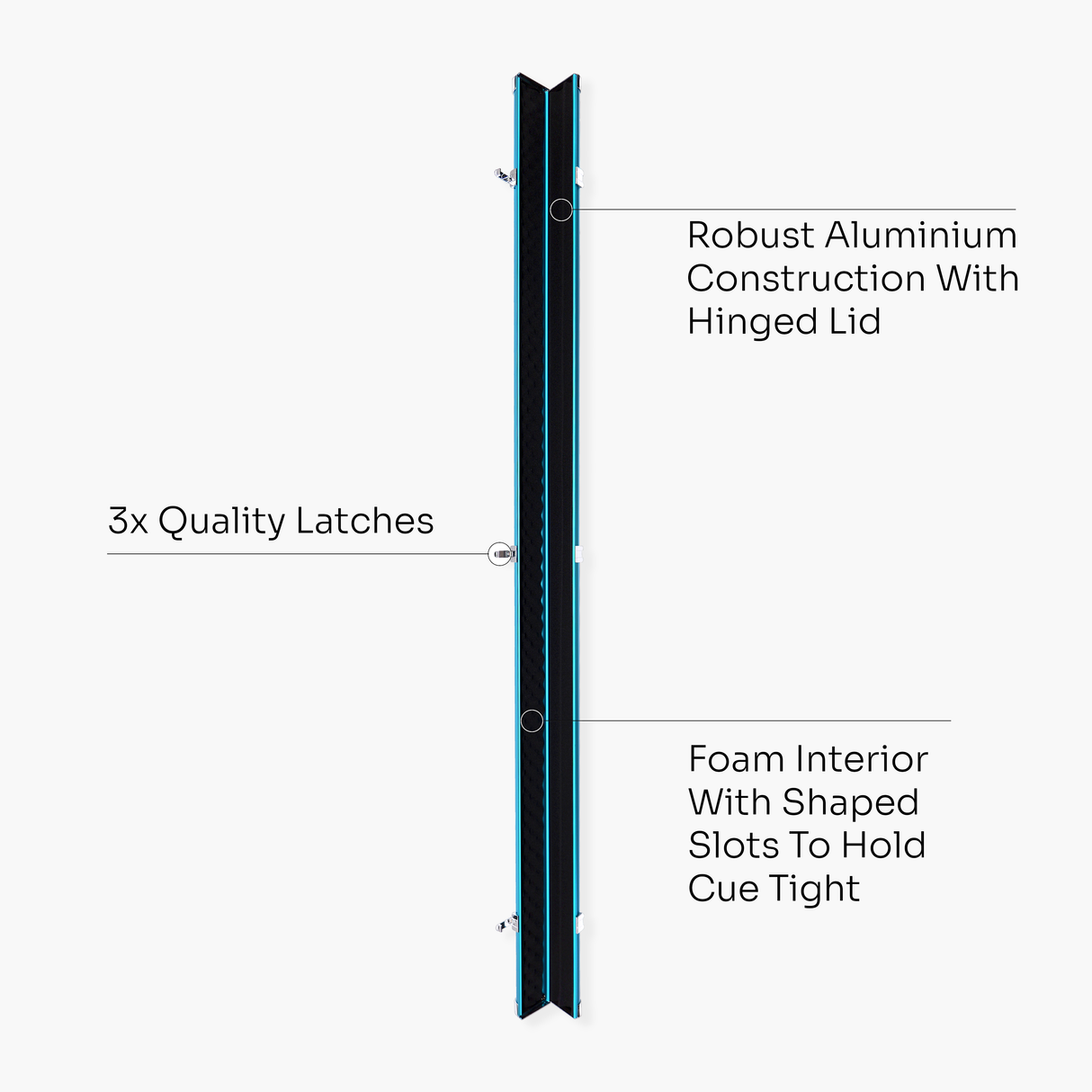 Baize Master SATIN LINE 3/4 Luxury Aluminium Cue Case - Holds 1 x 3/4 Joint Cue + Extensions