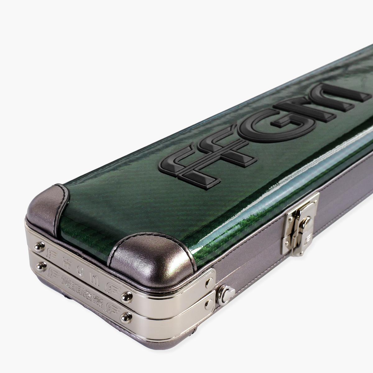 FFGM The Rocket Ronnie O'Sullivan 1 Piece 3 Slot Ultra Luxury Green Snooker and Pool Cue Case - Holds 3 x One Piece Cues