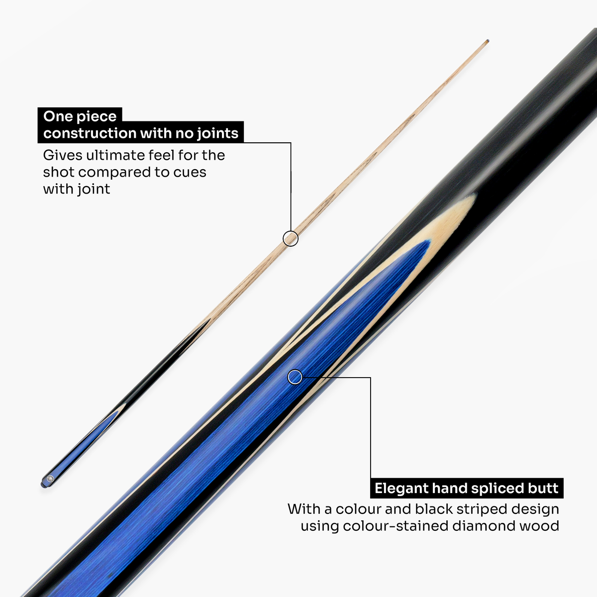 PRO147 Jester 1 Piece Snooker and Pool Cue and Case Set with 9.3mm Pro Tip