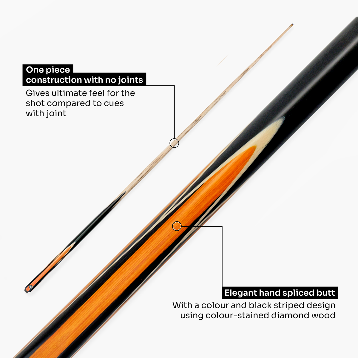 PRO147 Jester 1 Piece Snooker and Pool Cue and Case Set with 9.3mm Pro Tip