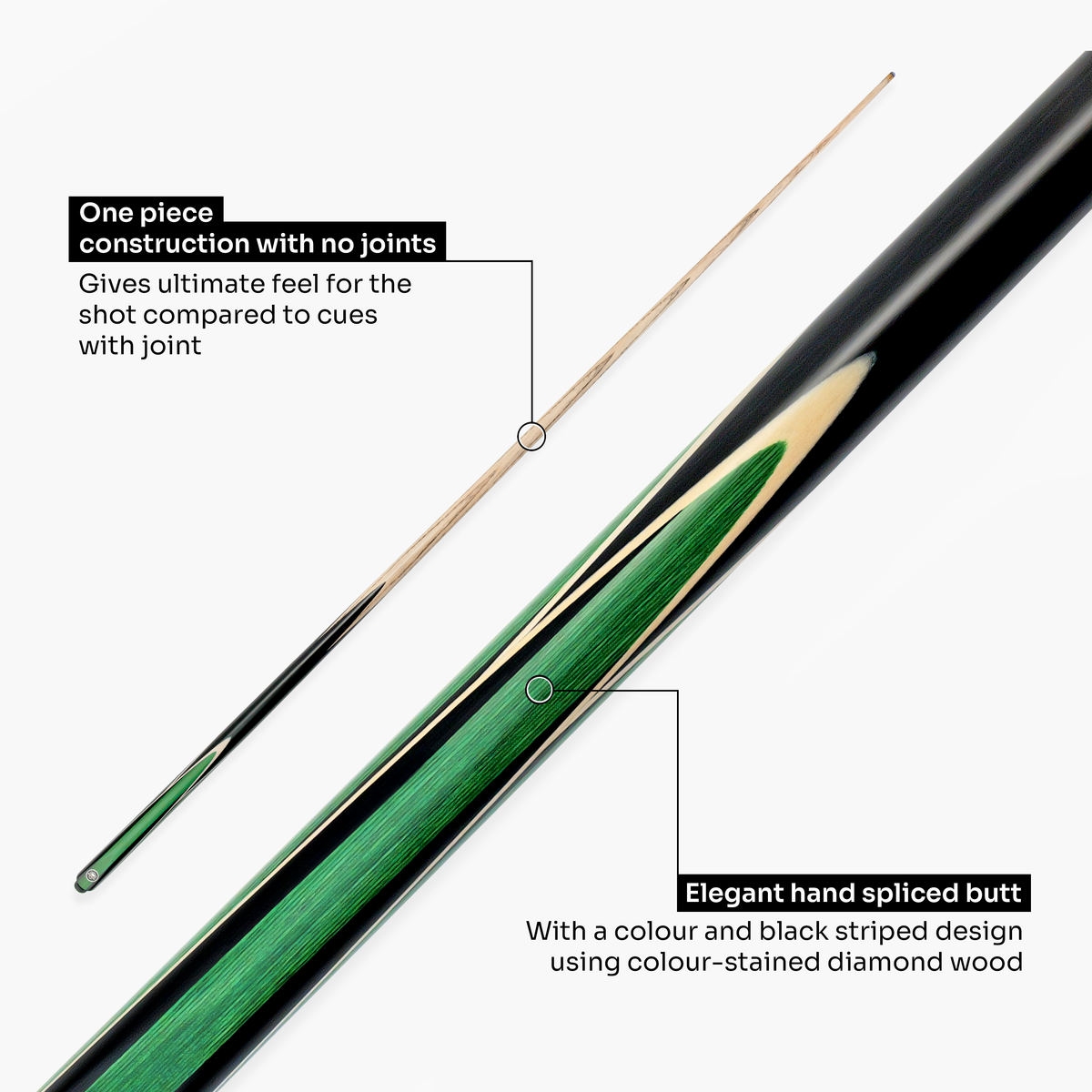 PRO147 Jester 1 Piece Snooker and Pool Cue and Case Set with 9.3mm Pro Tip
