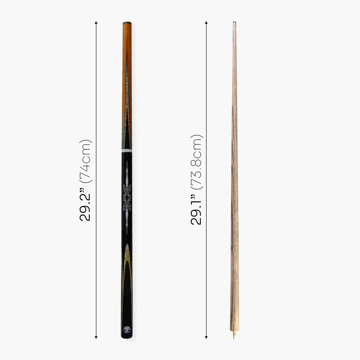 Jonny 8 Ball BLACK SUN 57 Inch 2 Piece Centre Joint Ash English Pool Cue with 8.5mm Tip