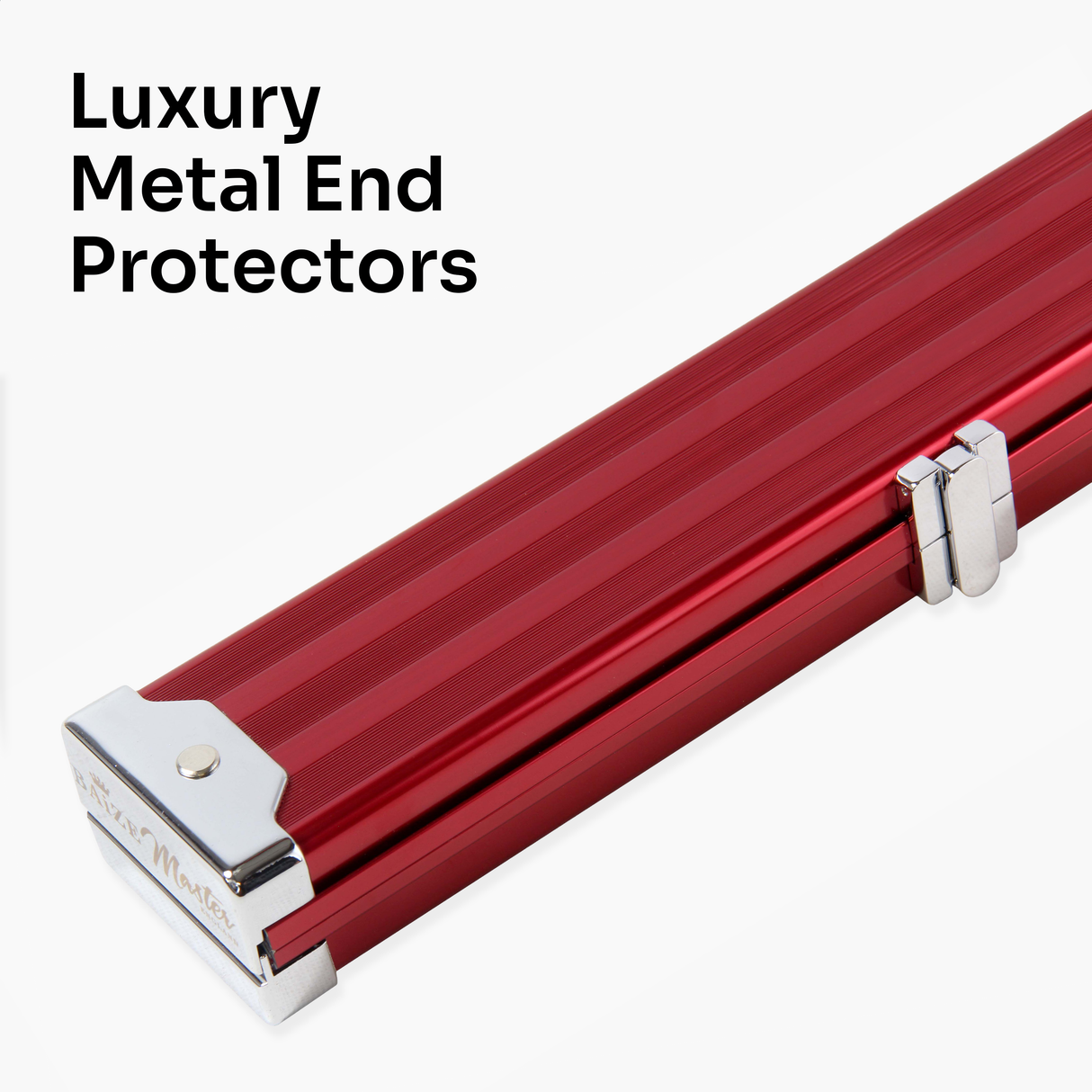 Baize Master RED 3/4 PRO LINE Aluminium Metal Ends Snooker Pool Cue Case - Holds 1 Cue