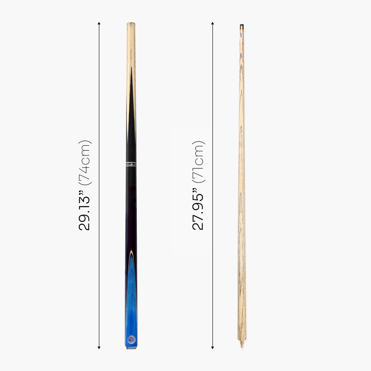 Baize Master Jimmy White 57" 2 piece Blue Conquest Snooker Pool Cue - 9.5mm Tip with Tri Tube Case