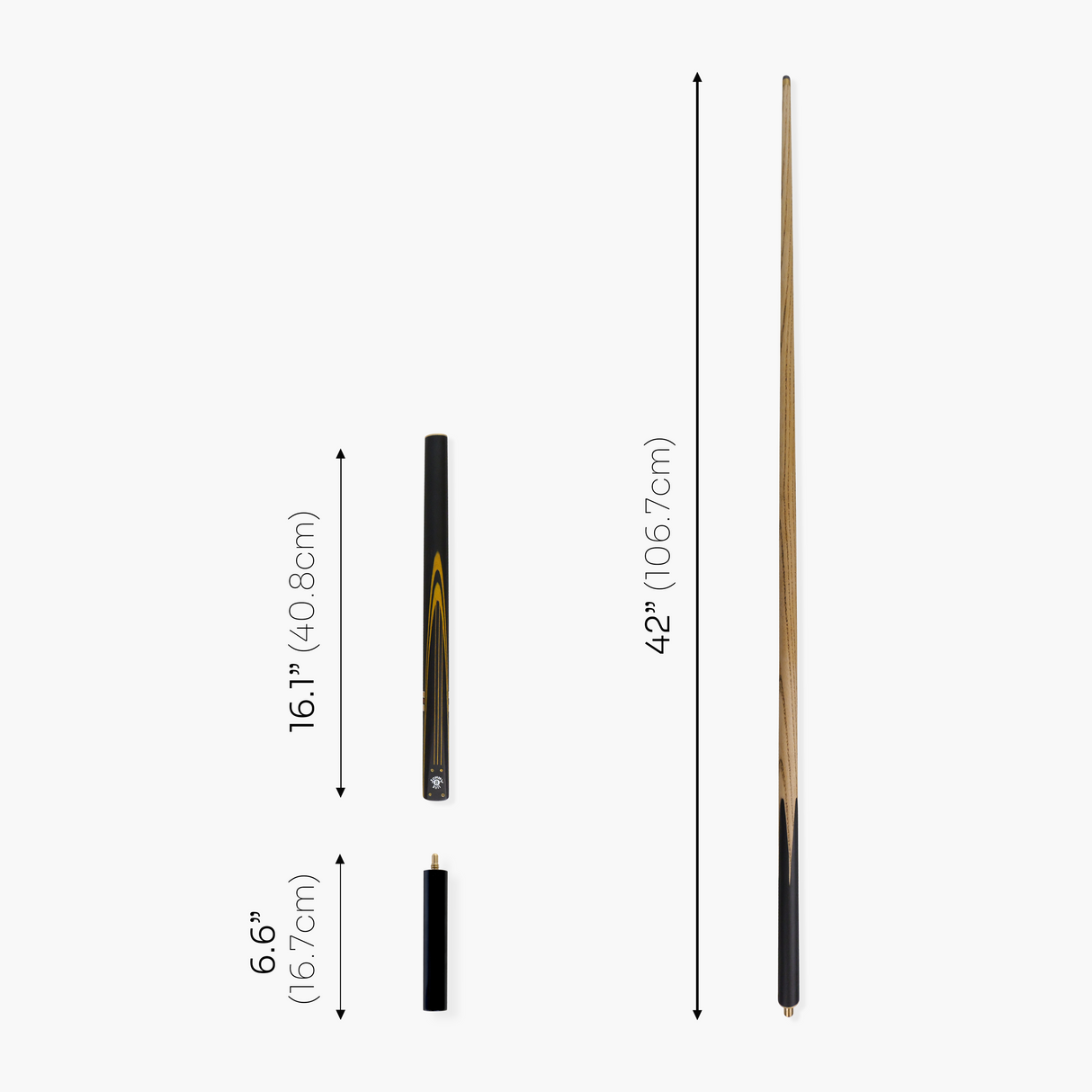 Jonny 8 Ball 57 Inch Traditional ¾ Jointed Ash Snooker Pool Cue 9mm tip + Mini Butt Jonny 8 Ball