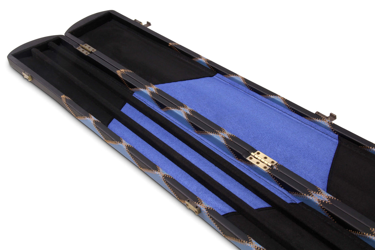 Baize Master 1 Piece DIAMONDS Luxury Round Ends Snooker Pool Cue Case with Studs - Holds 3 Cues