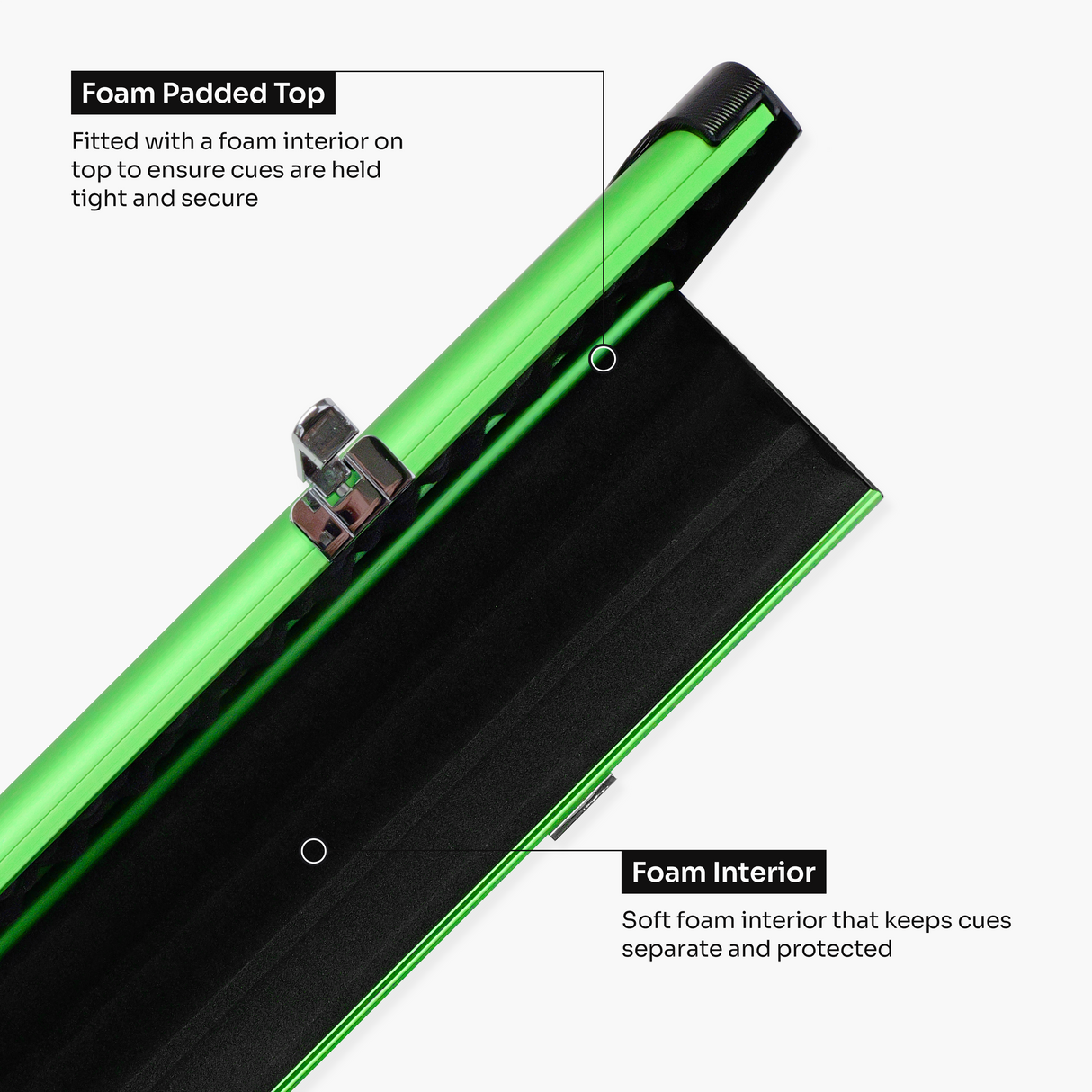 Baize Master Summit ¾ 3 Slot Luxury Aluminium Snooker and Pool Cue Case with Chunky Metal Ends – Holds 2 x ¾ Joint Cues