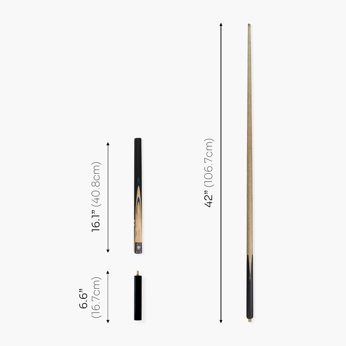 Jonny 8 Ball 57 Inch Traditional ¾ Jointed Ash Snooker Pool Cue 9mm tip + Mini Butt Jonny 8 Ball