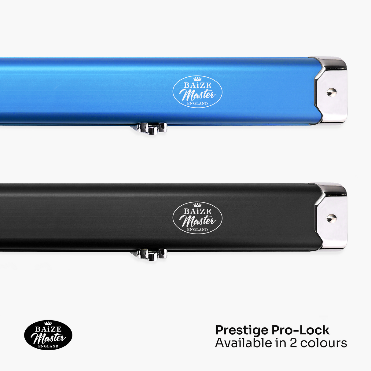 Baize Master Prestige Pro-Lock 1 Piece Luxury Metal Cue Case - Holds 2 x 1 Piece Cues