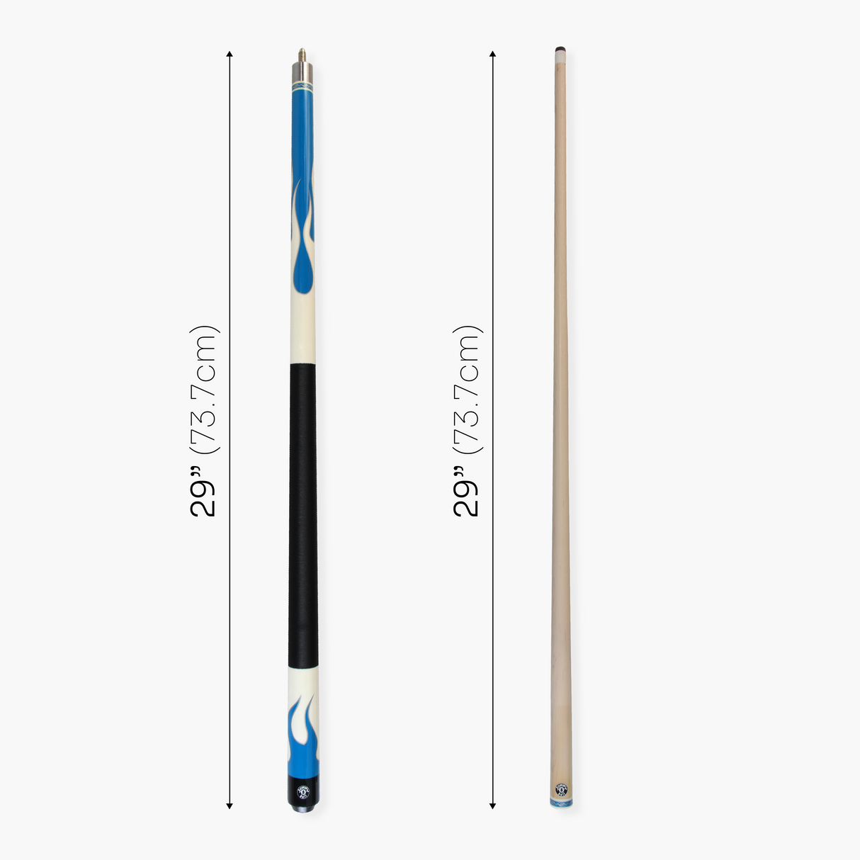 Jonny 8 Ball Flame 58" Maple Pool Snooker Cue with 11mm Tip and Heavy Duty Vinyl Soft Case