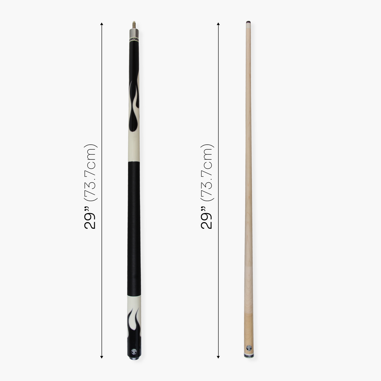 Jonny 8 Ball Flame 58" Maple Pool Snooker Cue with 11mm Tip and Hard Case