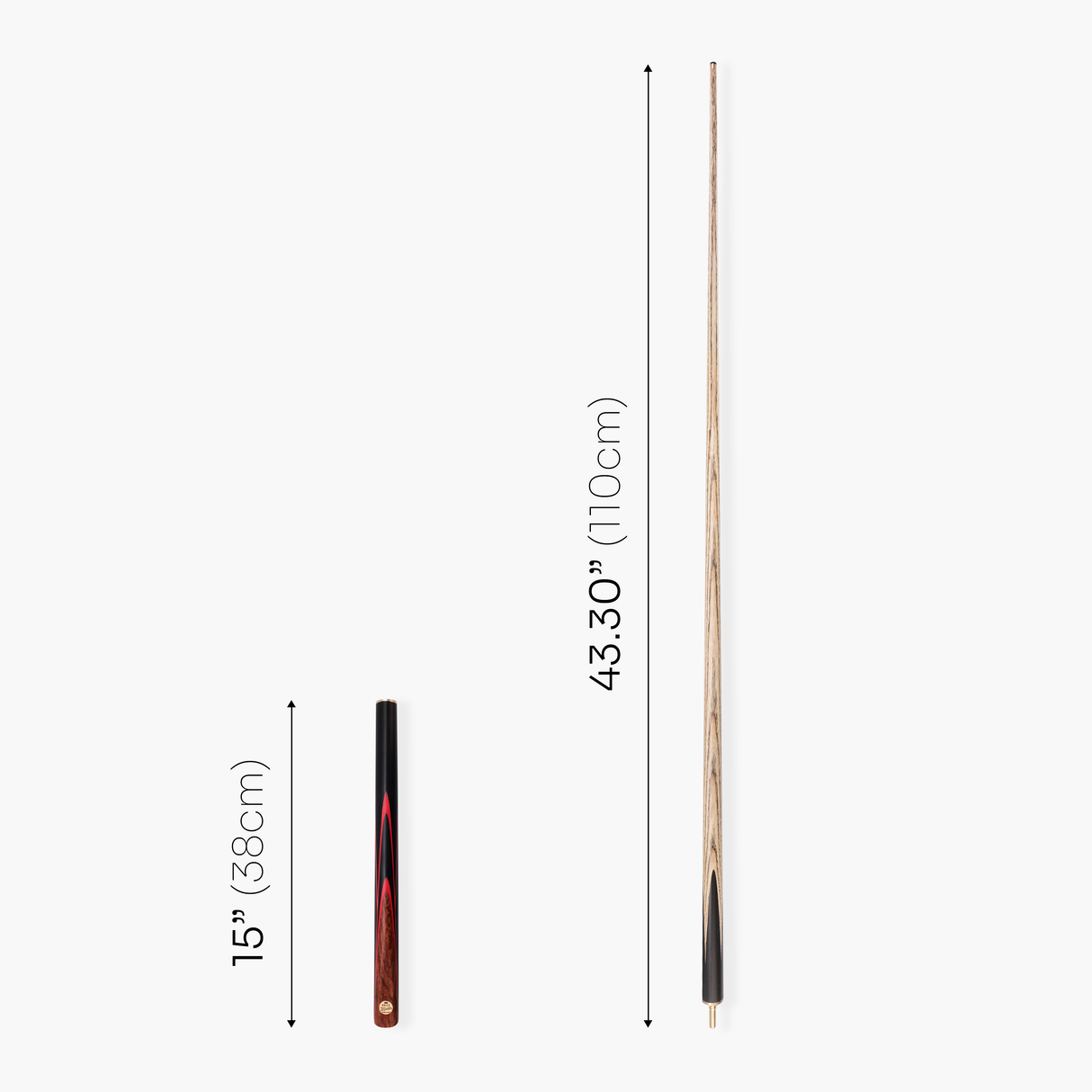 Baize Master Gold Series Red Ascot 3/4 Joint Hand Spliced English Pool Cue with 8.5mm Tip