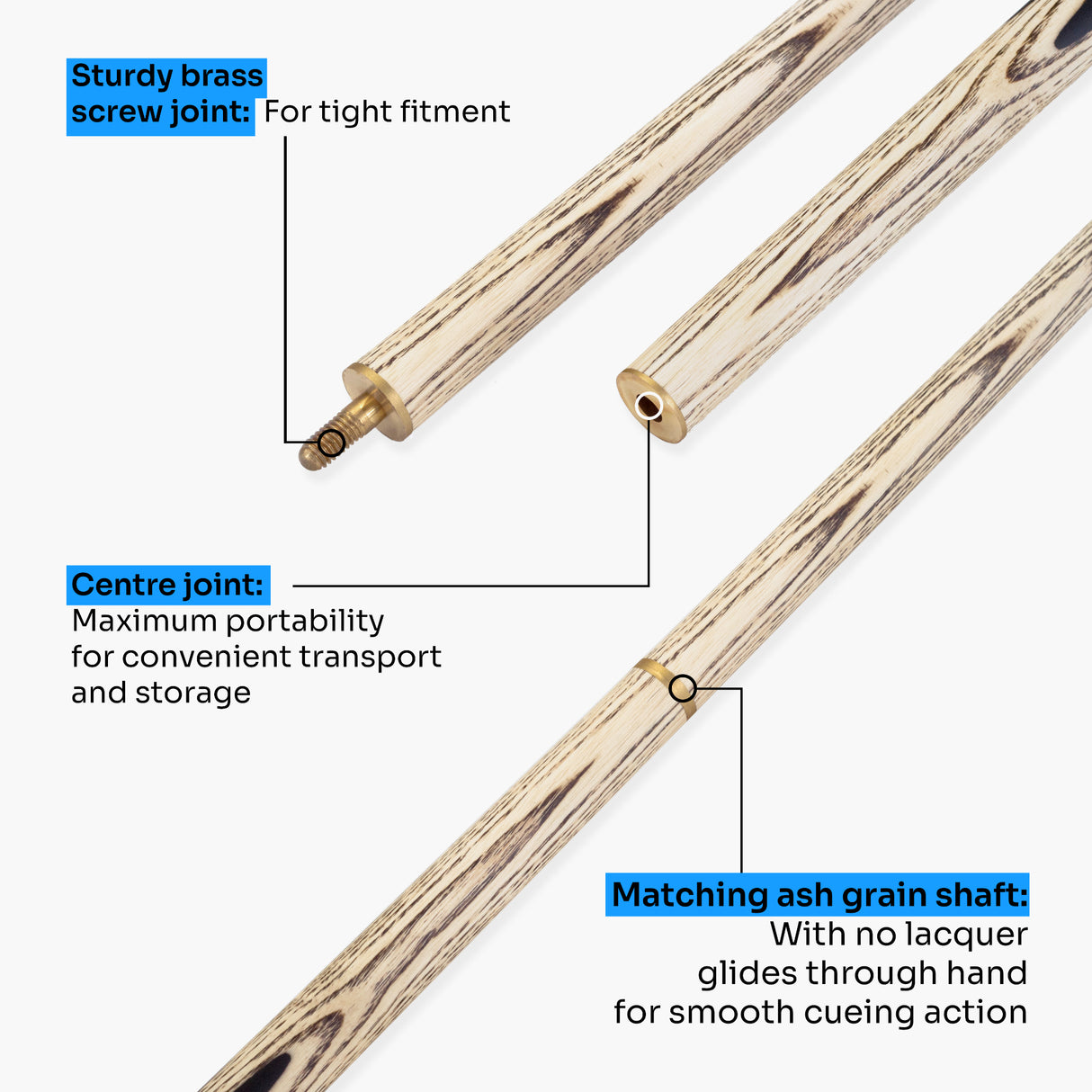 Spartan Fury CONQUEST 2 Piece Snooker Pool Cue and Soft Case Set 9.5mm Tip