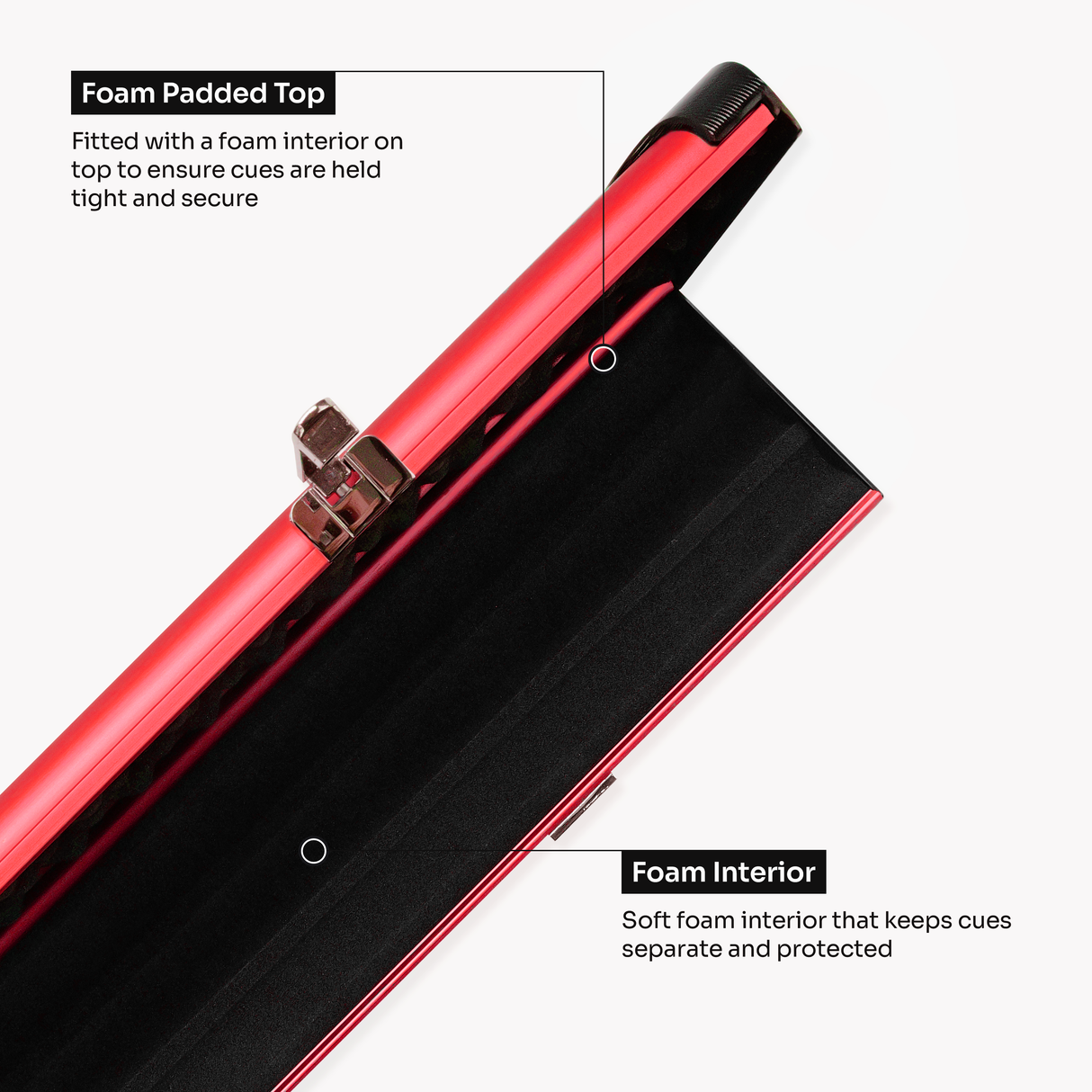 Baize Master Summit ¾ 3 Slot Luxury Aluminium Snooker and Pool Cue Case with Chunky Metal Ends – Holds 2 x ¾ Joint Cues