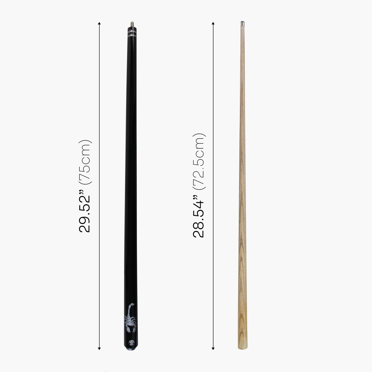 Jonny 8 Ball SCORPION 57 Inch 2 Piece Ash Snooker Pool Cue 9mm Tip with Hard Case