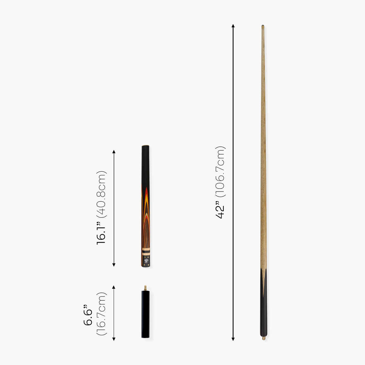 Jonny 8 Ball 57 Inch Traditional ¾ Jointed Ash Snooker Pool Cue 9mm tip + Mini Butt Jonny 8 Ball