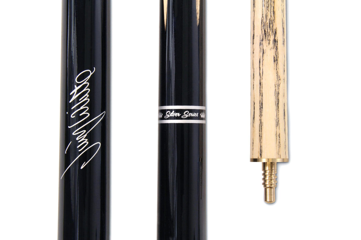 Baize Master Jimmy White Signature Blue Conquest 48 Inch 2 Piece Snooker Pool Cue and Case Set with 2 Piece Black White Interior Case - 9.5mm Tip