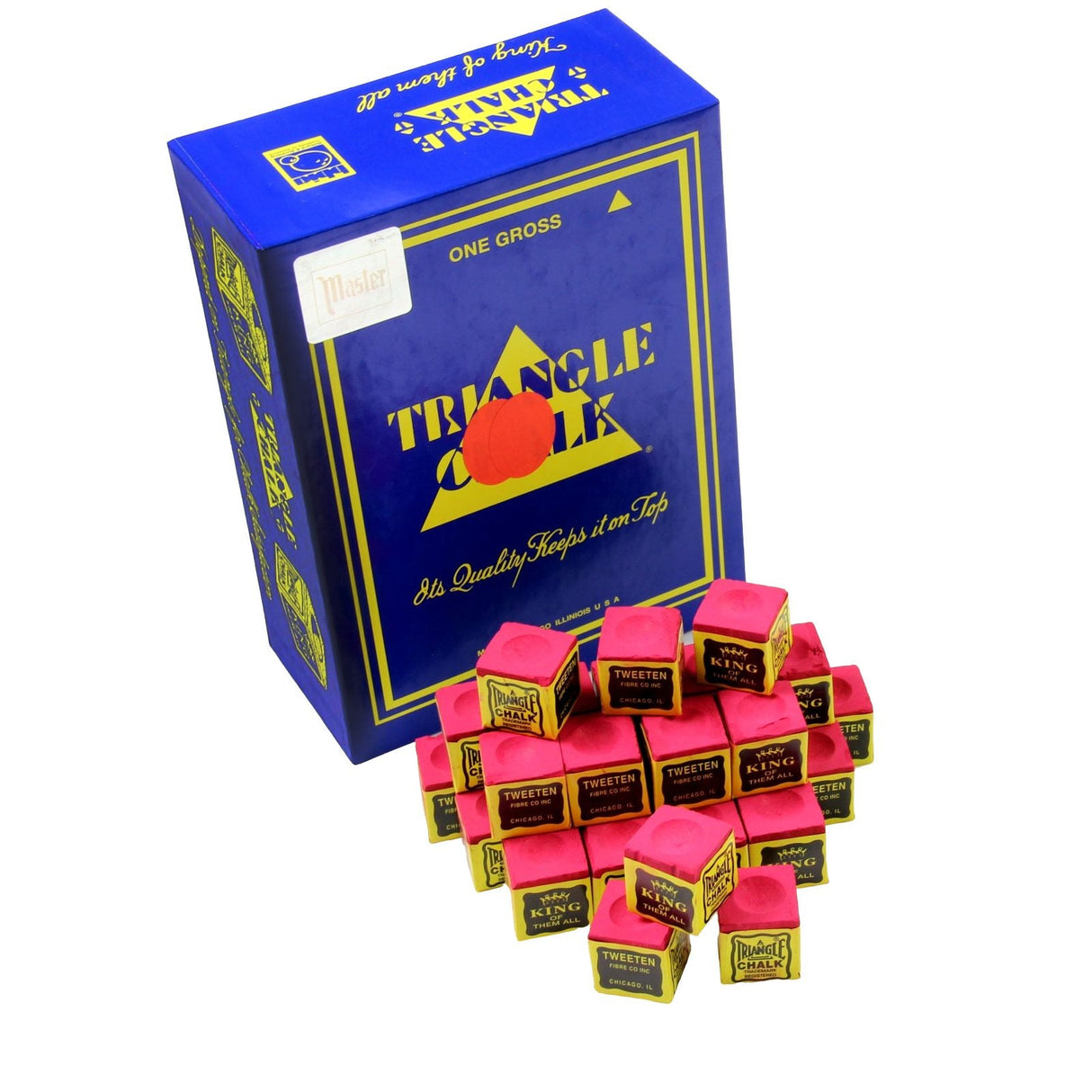 Box of 144 pcs RED TRIANGLE Snooker & Pool Chalk Cue & Case