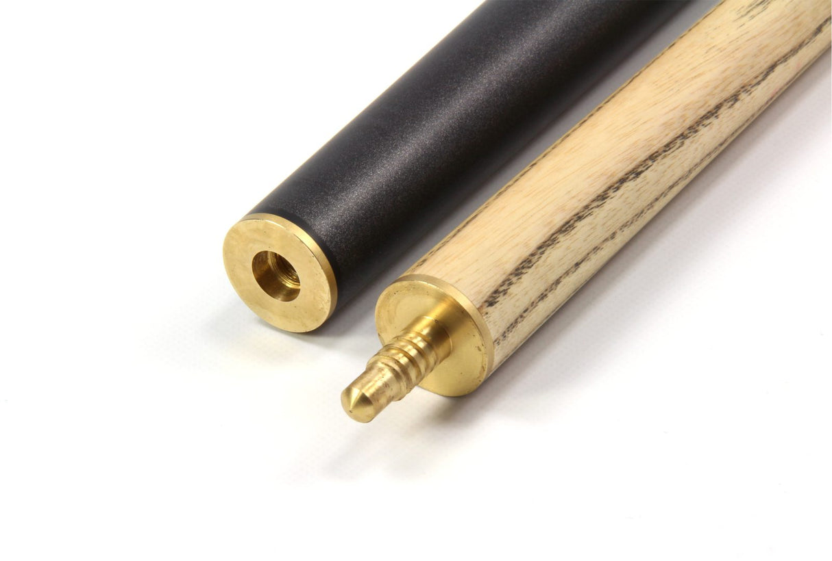 Jonny 8 Ball BLACK JET PRO PRECISION 57 Inch 8mm Tip English Pool Cue with Matching Ash Grain and Jonny 8 Ball BLACK REINFORCED Hard Case