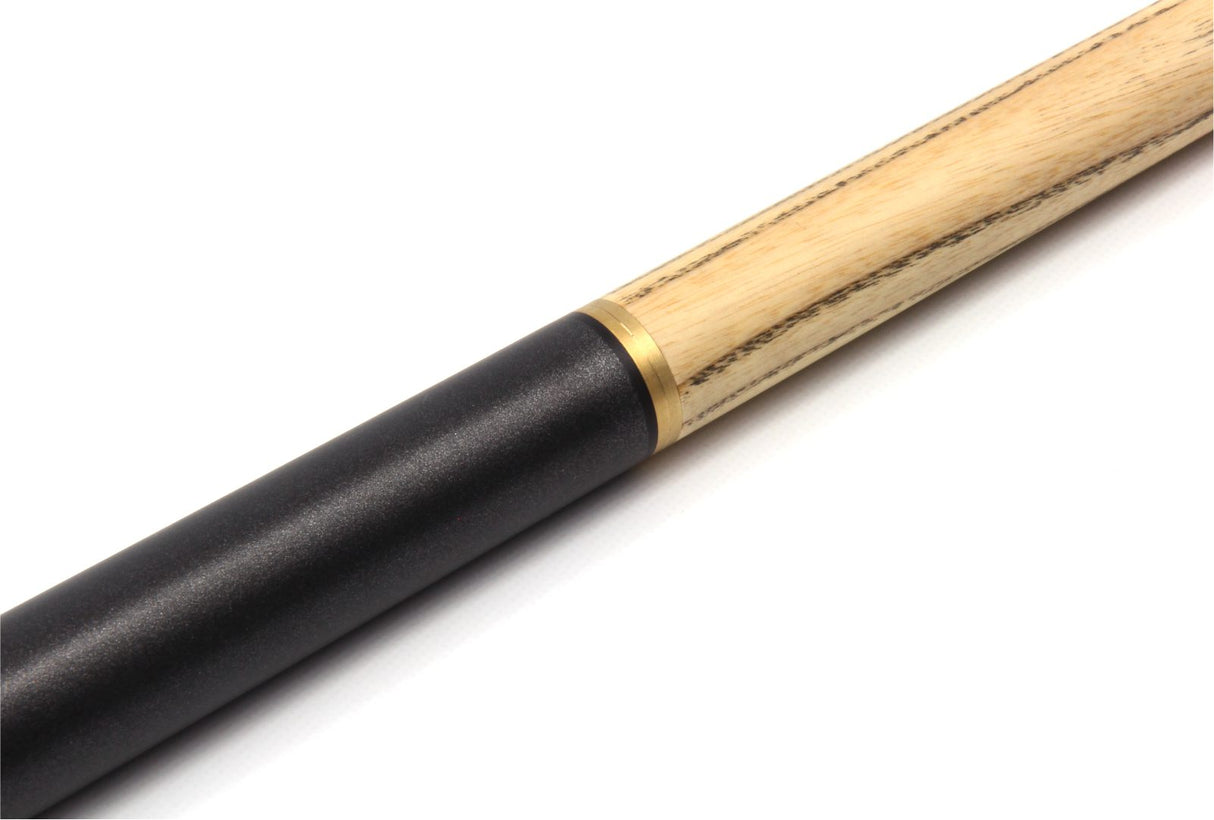 Jonny 8 Ball BLACK JET PRO PRECISION 57 Inch 8mm Tip English Pool Cue with Matching Ash Grain and Jonny 8 Ball BLACK REINFORCED Hard Case