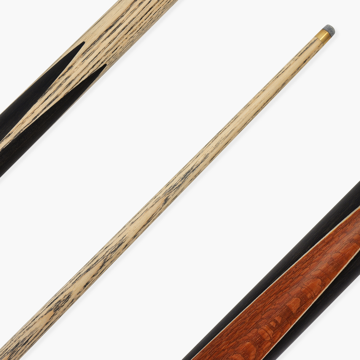 Baize Master Black Label 57 Inch One Piece Hand Spliced Premium Ebony Butt English Pool Cue with 8mm Leather Tip