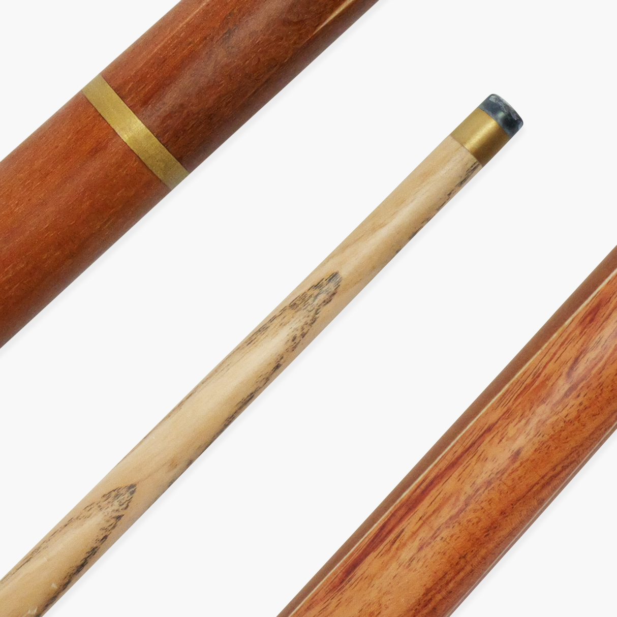 PRO147 Brown Sandalwood 57 Inch 2 Piece Heavy Weight Snooker Cue and Case Set 9.8mm Tip