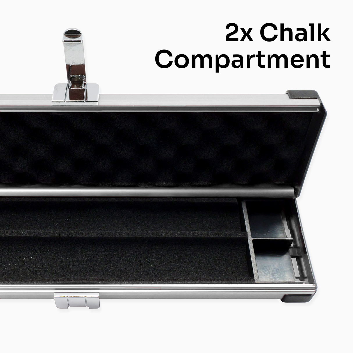 Silver Stripe Pro Aluminium Premium 3/4 Snooker and Pool Cue Case - Holds 1 x 3/4 Joint Cue + Extensions