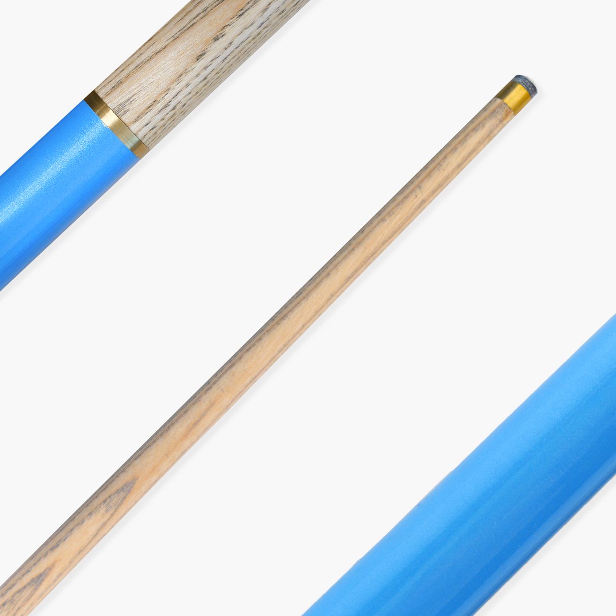 PRO147 SKY BLUE Butt 2 Piece Centre Joint Snooker Pool Cue with 9.5mm Tip